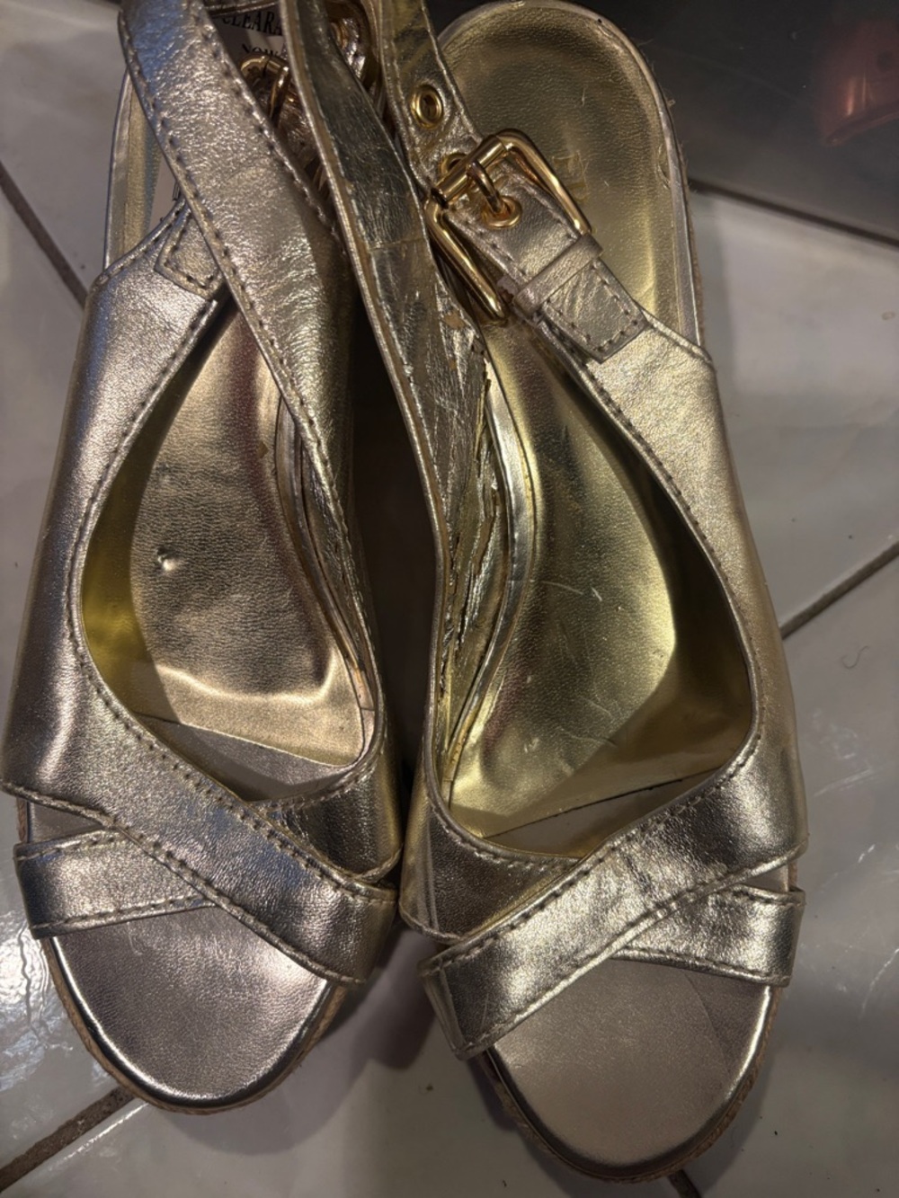 Franco Sarto  metallic gold espadrille